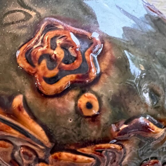 Handcrafted Ceramic Bird Sculpture With Intricate Floral Patterns - Earth Tones - Picture 4 of 12